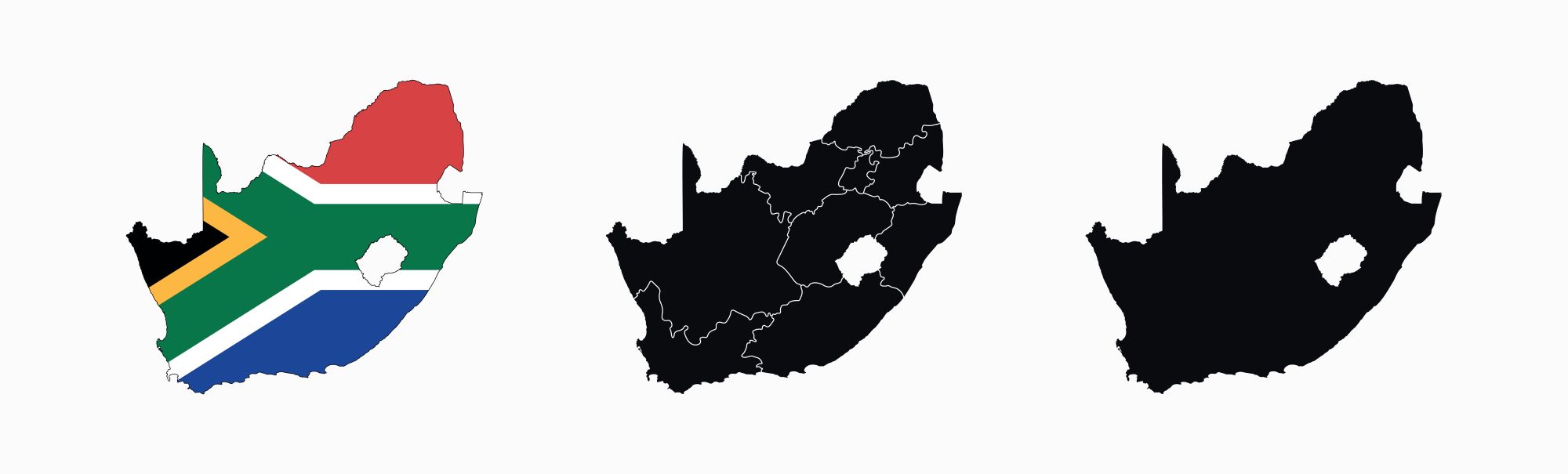 Lesotho i RPA, mapa.